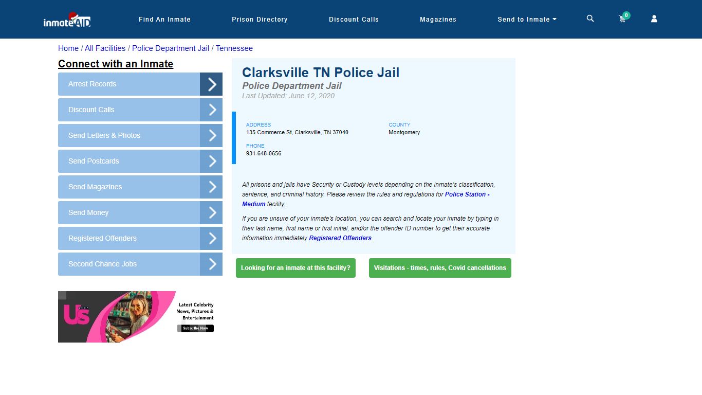 Clarksville TN Police Jail & Inmate Search - Clarksville, TN